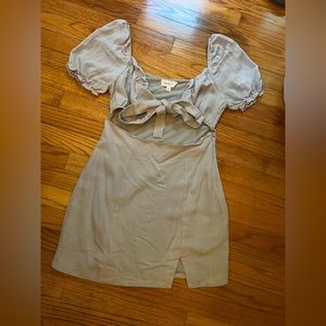Mable- baby blue front tie cut-out dress with cap sleeves, EUC
